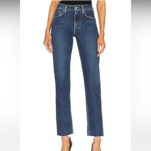Agolde Kye Mid Rise Straight Crop Jeans Mirage 24 Contemporary Casual Classic
